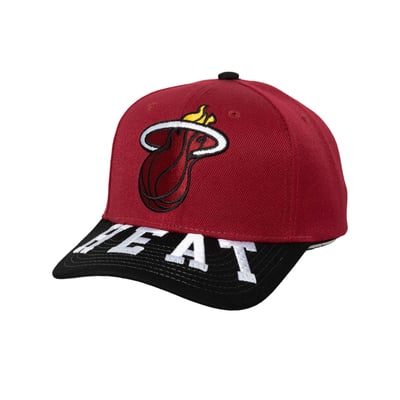 Miami Heat Mitchell & Ness Underarch Two-Tone Pro Crown Snapback Hat - Red/Black