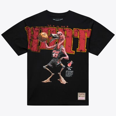 Miami Heat Mitchell & Ness x LRG Wild Art T-Shirt - Black