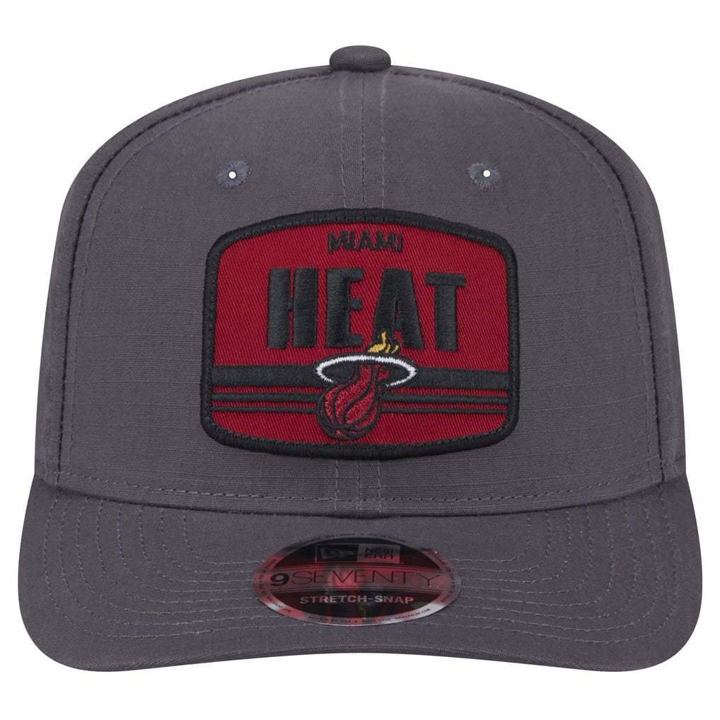 Miami Heat New Era Team Elevated Patch 9SEVENTY Adjustable Hat - Graphite