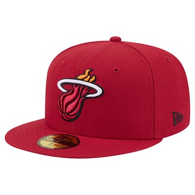  Miami Heat New Era Team 59FIFTY Fitted Hat - Red