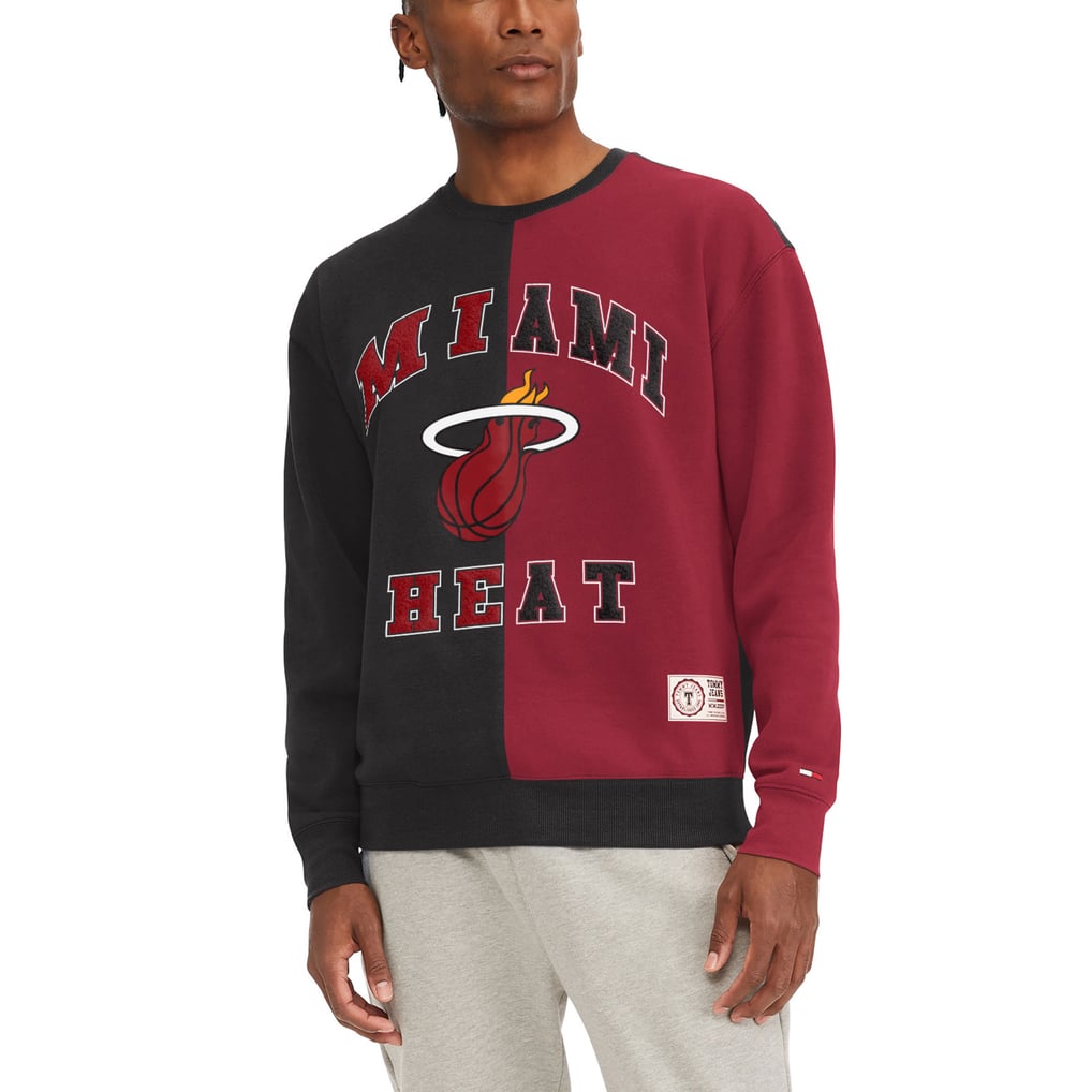 Miami Heat Tommy Jeans Keith Split Pullover Sweatshirt - Black/Red