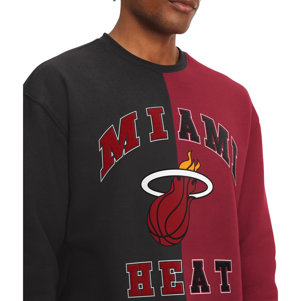 Miami Heat Tommy Jeans Keith Split Pullover Sweatshirt - Black/Red