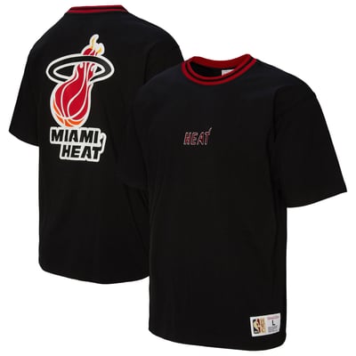 Miami Heat Mitchell & Ness Unisex Playmaker Vintage Logo T-Shirt - Black