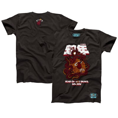 Miami Heat NBALab x Hyperfly Unisex Year of the Snake Lunar New Year Collection T-Shirt - Heather Black