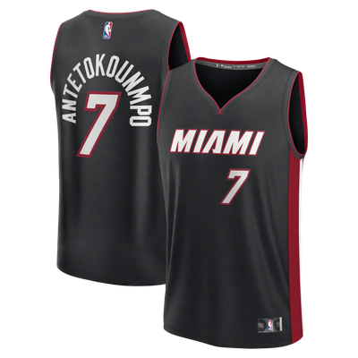 Giannis Antetokounmpo Miami Heat Fanatics Youth Fast Break Replica Jersey - Black - Icon Edition
