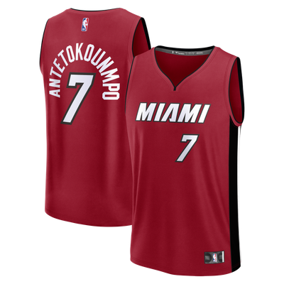 Giannis Antetokounmpo Miami Heat Fanatics Youth Fast Break Replica Jersey - Red - Statement Edition