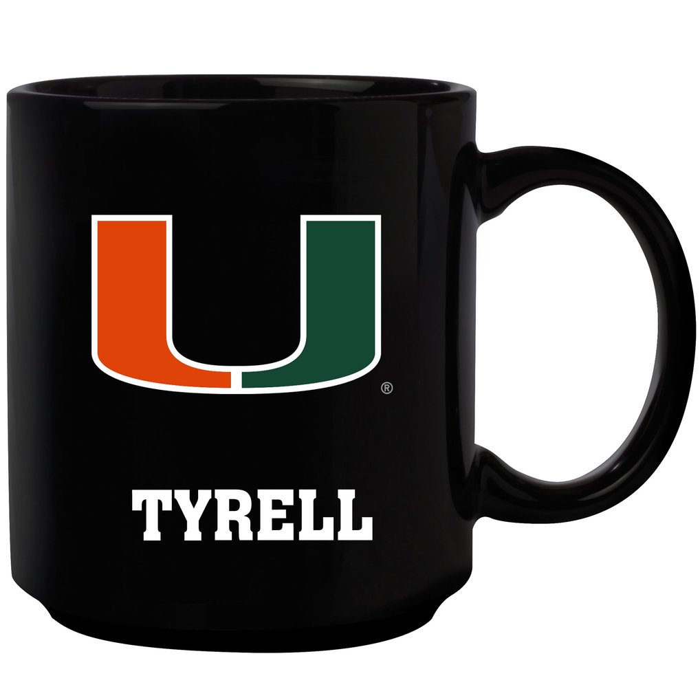 Miami Hurricanes 11oz. Personalized Mug - Black