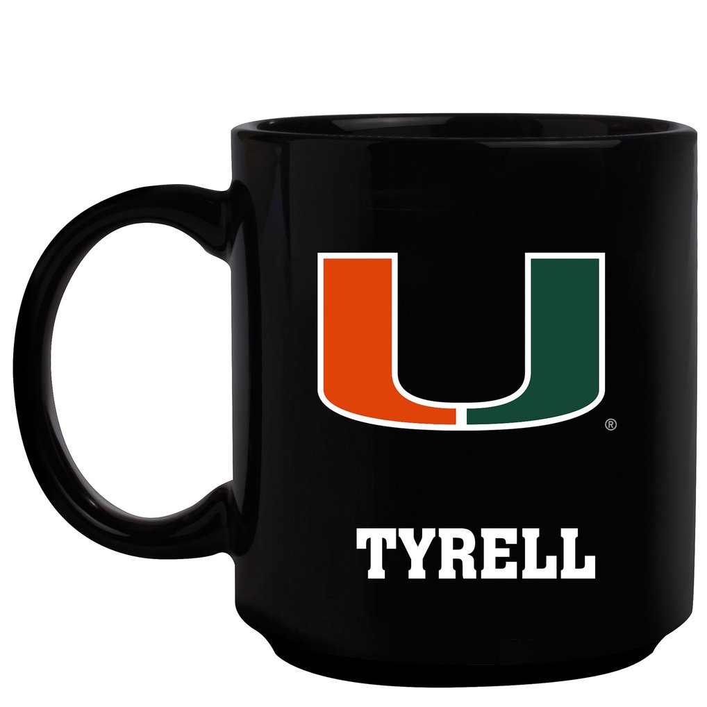 Miami Hurricanes 11oz. Personalized Mug - Black