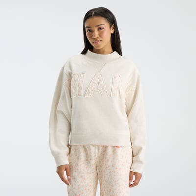 LoveShackFancy Miami Hurricanes Women's Mockneck Sweatshirt - Cream