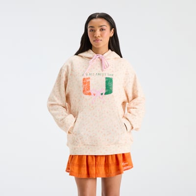 LoveShackFancy Miami Hurricanes Women's Nacova Hoodie - Orange