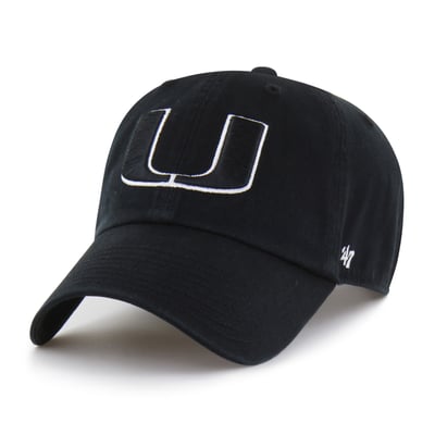  Miami Hurricanes '47 Clean Up Adjustable Hat - Black