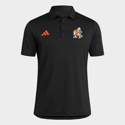 Miami Hurricanes adidas Ultimate 365 Stripe Polo - Black