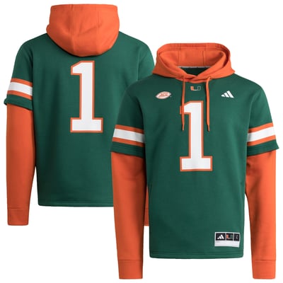  Miami Hurricanes adidas Jersey Pullover Hoodie - Green
