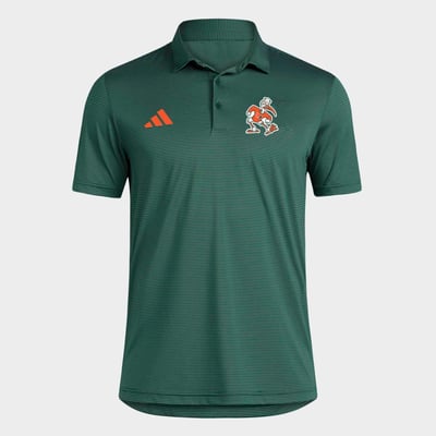 Miami Hurricanes adidas Ultimate 365 Stripe Polo - Green