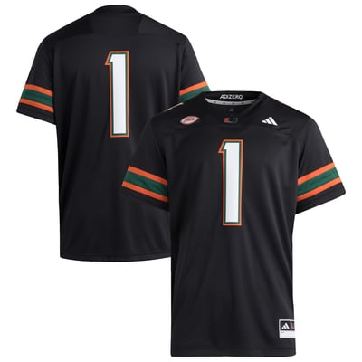 #1 Miami Hurricanes adidas Premier Jersey - Black