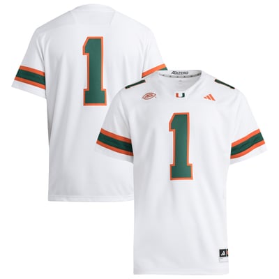 #1 Miami Hurricanes adidas Premier Jersey - White