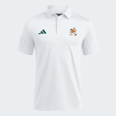 Miami Hurricanes adidas Ultimate 365 Solid Polo - White