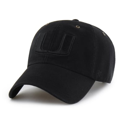 Miami Hurricanes Carhartt x '47 Clean Up Adjustable Hat - Black