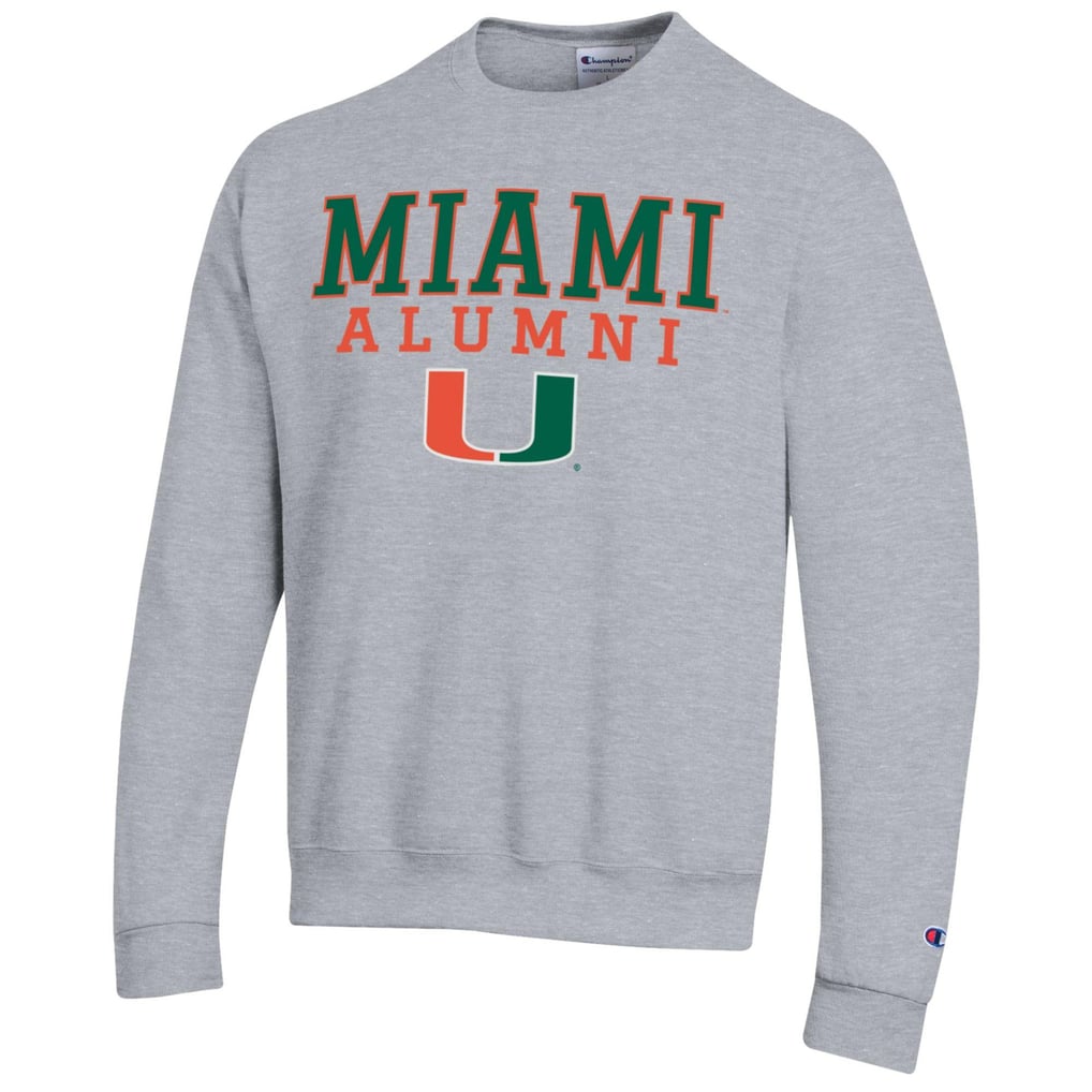  Miami Hurricanes Champion Alumni Logo Pullover Sweatshirt - Gray