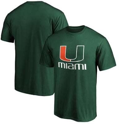 Miami Hurricanes Lockup Team T-Shirt - Green