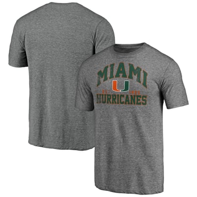 Miami Hurricanes Winners Podium Tri-Blend T-Shirt - Heather Gray