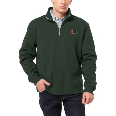 Miami Hurricanes League Collegiate Wear  Essentials 2.0 Fleece Quarter-Zip Jacket - Green