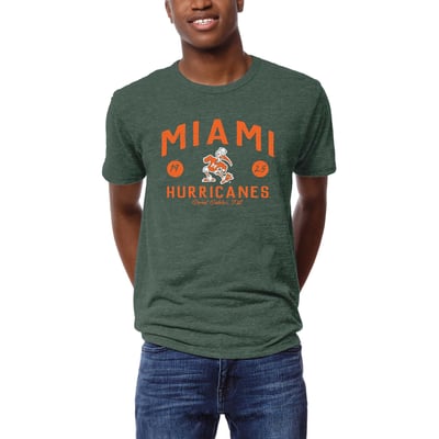 Miami Hurricanes League Collegiate Wear  Victory Falls Tri-Blend T-Shirt - Heather Green