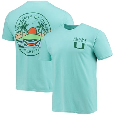 Miami Hurricanes Circle Scene Comfort Colors T-Shirt - Mint
