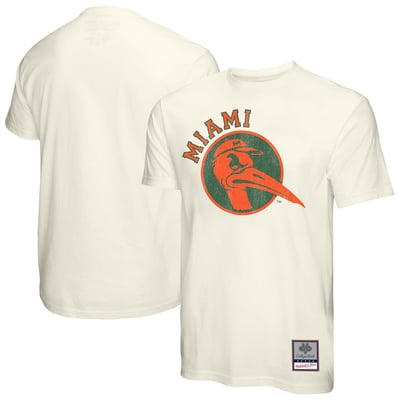  Miami Hurricanes Mitchell & Ness Vintage Tone T-Shirt - Cream