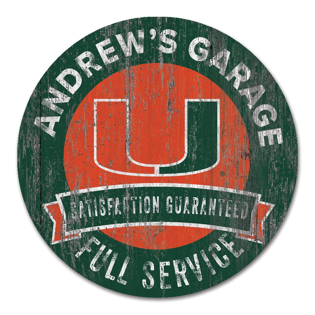 Miami Hurricanes 16" Customizable Garage Circle