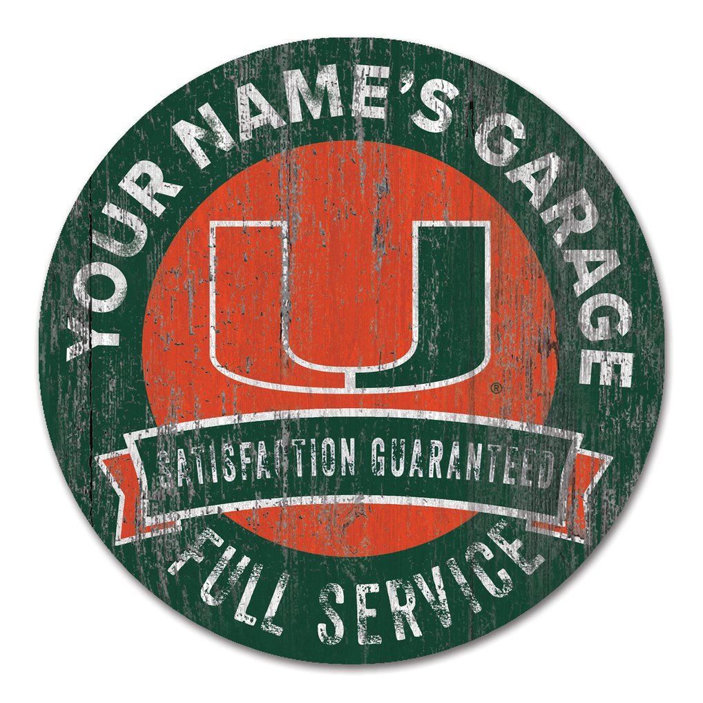 Miami Hurricanes 16" Customizable Garage Circle