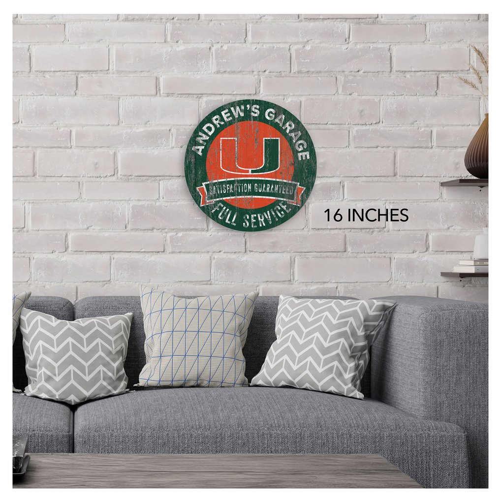 Miami Hurricanes 16" Customizable Garage Circle