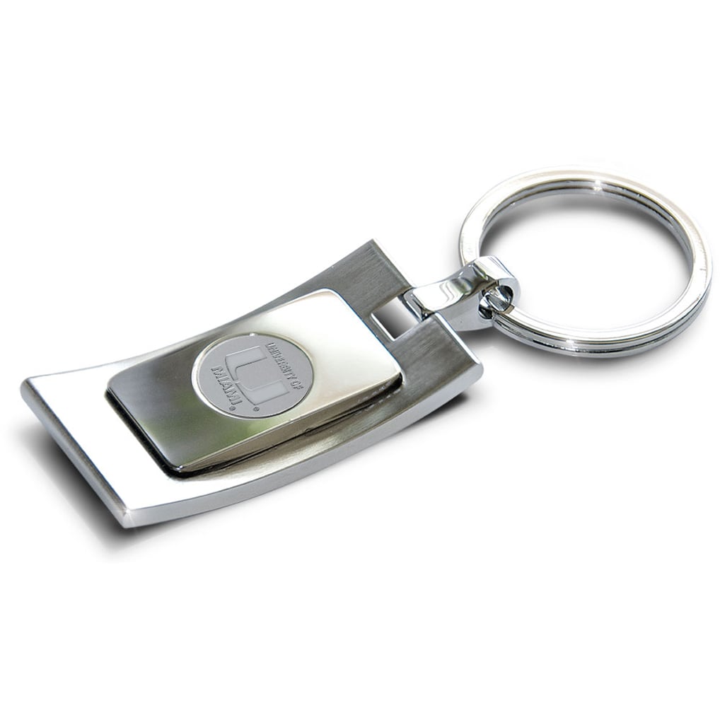 Miami Hurricanes Curve Key Ring - Silver