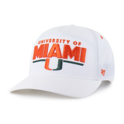 Miami Hurricanes '47 Unisex brrr° Expressway Hitch Adjustable Hat - White