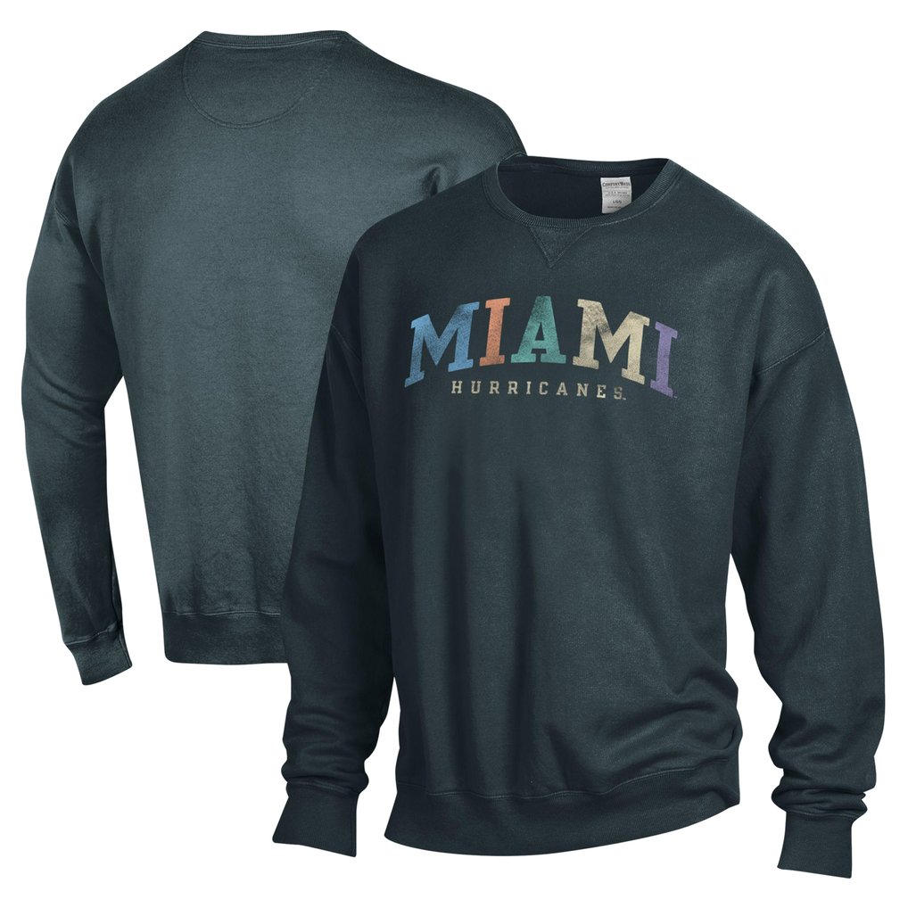 Miami Hurricanes ComfortWash Unisex Oversized Pullover Sweatshirt - Gray
