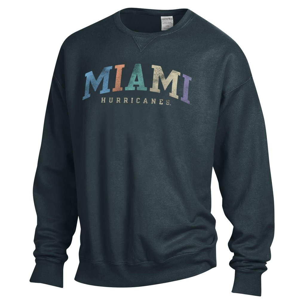 Miami Hurricanes ComfortWash Unisex Oversized Pullover Sweatshirt - Gray