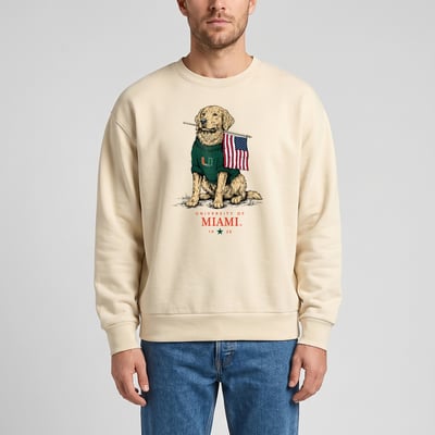 Miami Hurricanes Uscape Apparel Unisex Americana Good Boy Ribbed Premium Sweatshirt - Cream