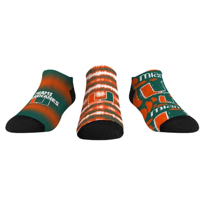 Miami Hurricanes Rock Em Socks Youth Make Some Noise Three-Pack Low-Cut Socks Set
