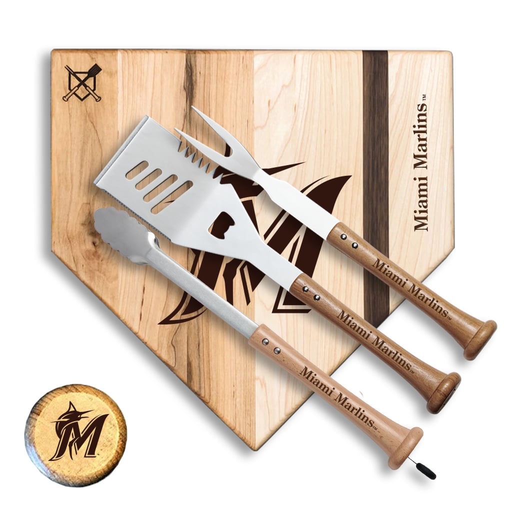 Miami Marlins Baseball BBQ 12'' Silver Slugger Combo Set