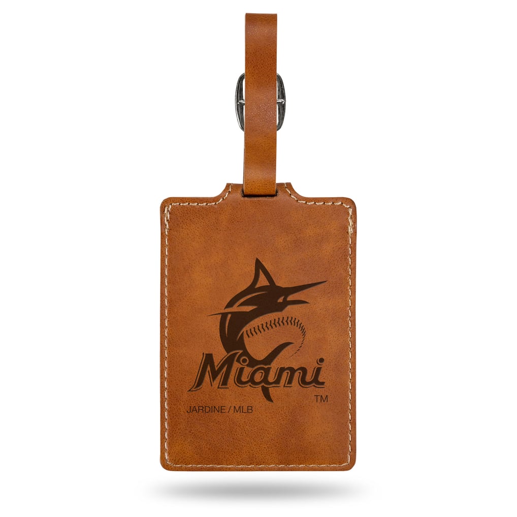Miami Marlins Ultra Suede Luggage Tag - Brown