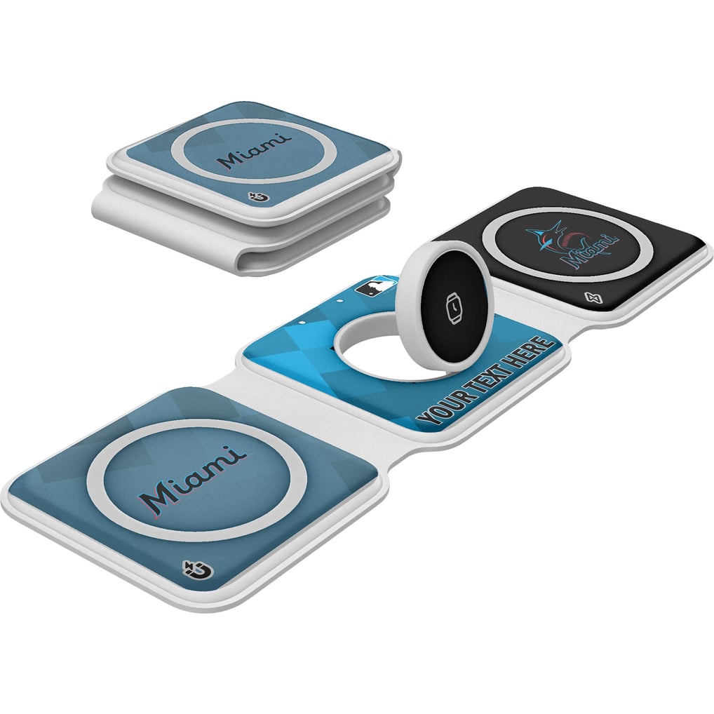 Miami Marlins Keyscaper Personalized 3-in-1 Foldable Charger