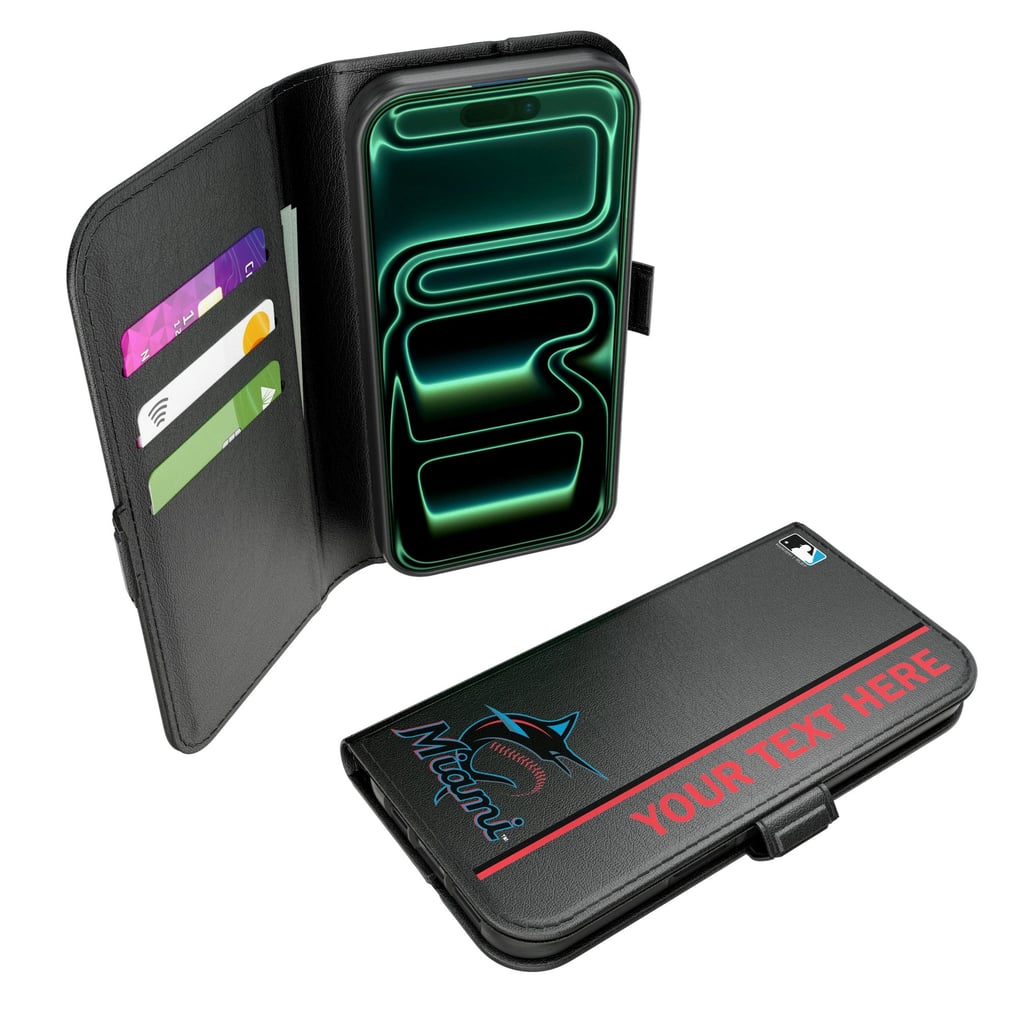 Miami Marlins Keyscaper Personalized iPhone Folio 2.0 Case