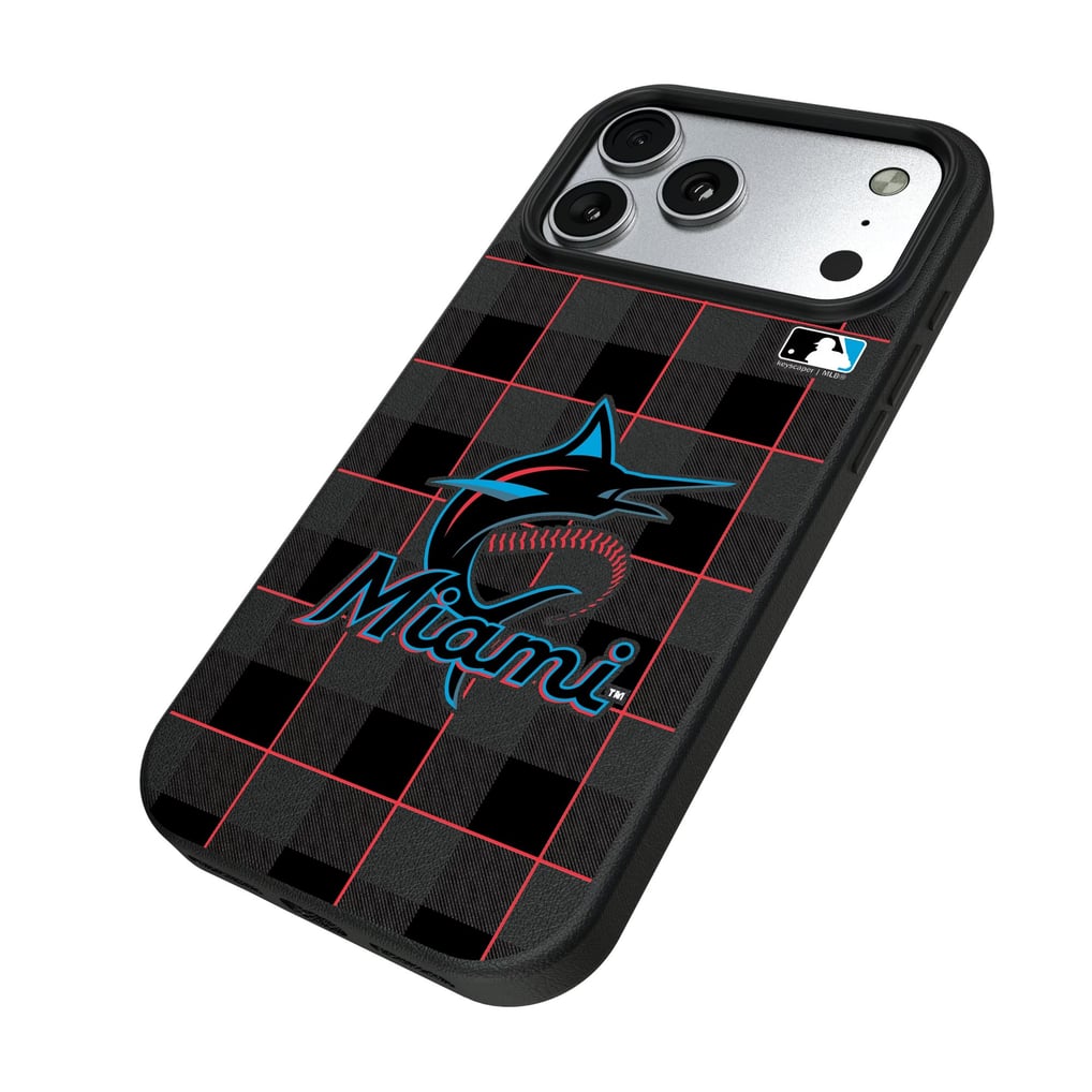 Miami Marlins Keyscaper Plaid Magnetic Bump iPhone Case