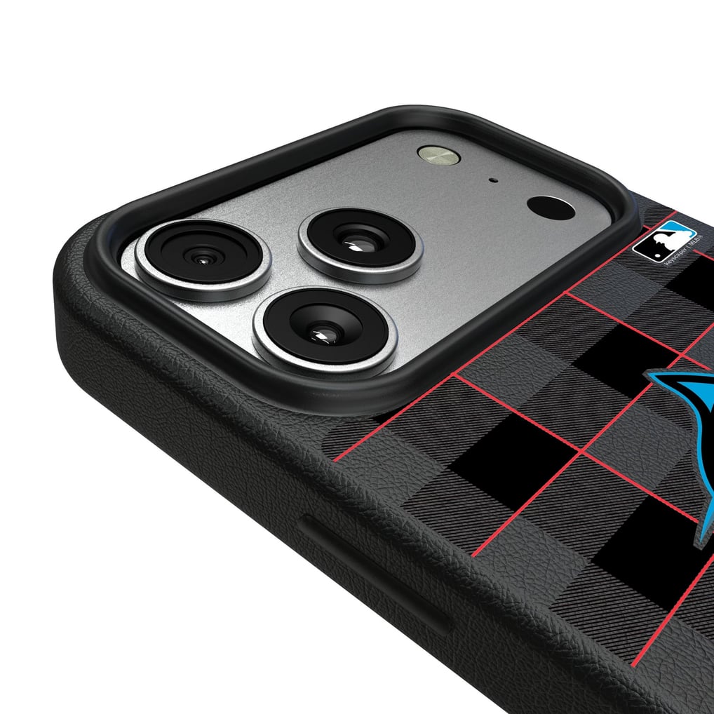 Miami Marlins Keyscaper Plaid Magnetic Bump iPhone Case