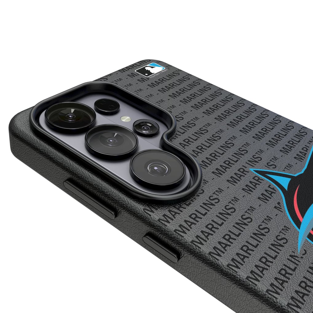 Miami Marlins Keyscaper Text Backdrop Galaxy Magnetic Bump Case
