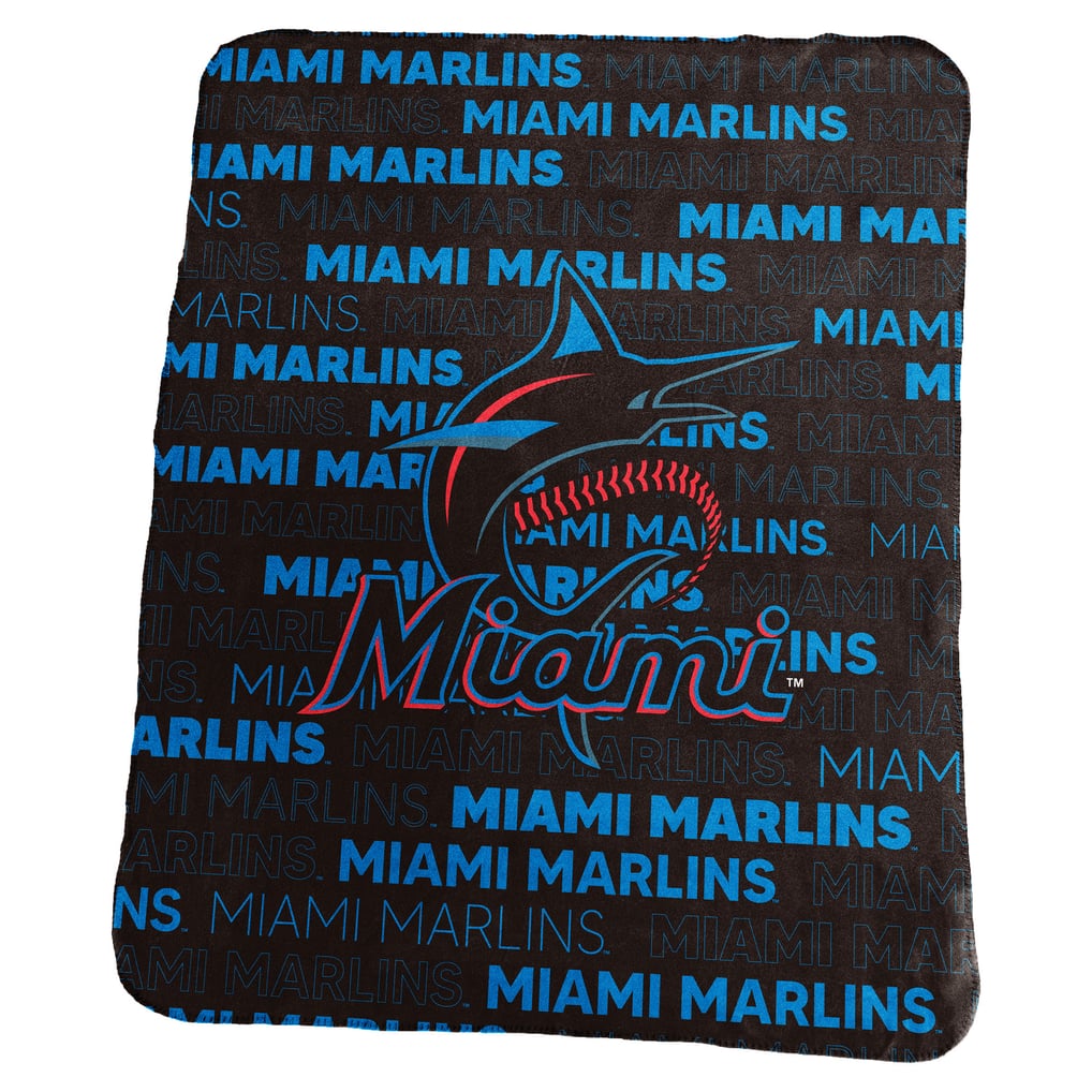 Miami Marlins Logo Brands 50" x 60" Classic Fleece Throw Blanket