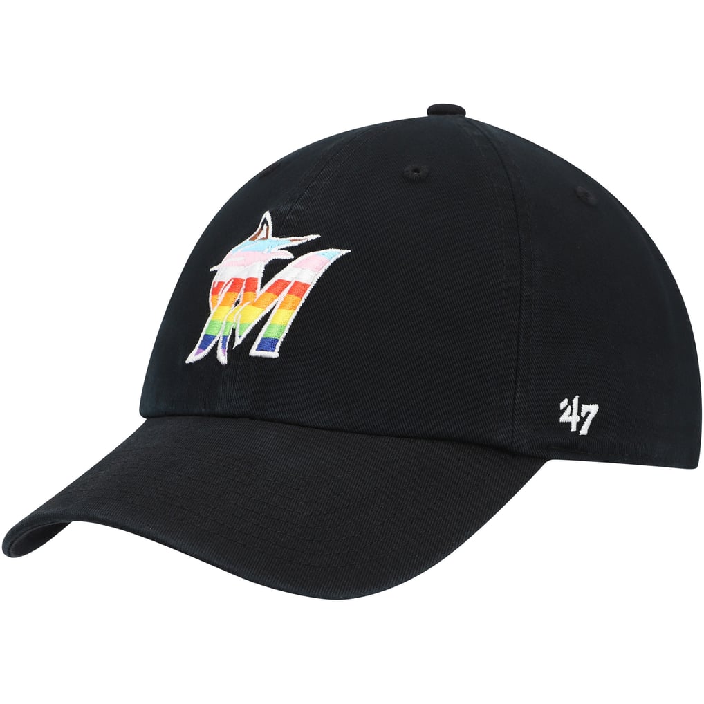  Miami Marlins '47 Team Pride Clean Up Adjustable Hat - Black