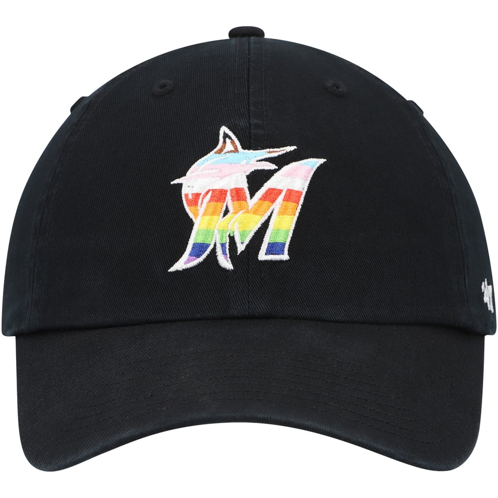  Miami Marlins '47 Team Pride Clean Up Adjustable Hat - Black