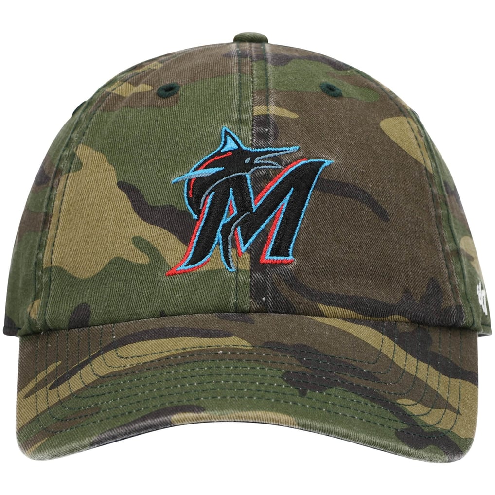 Miami Marlins '47 Team Clean Up Adjustable Hat - Camo