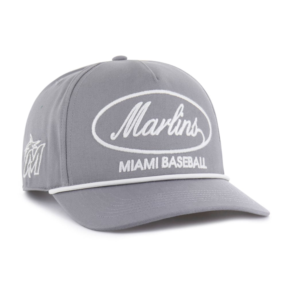 Miami Marlins '47 Foundational Hitch Adjustable Hat - Gray